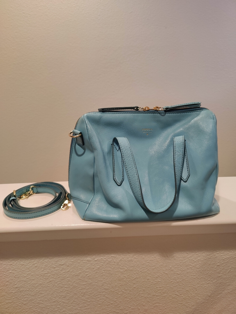 Fossil Baby Blue Sydney Satchel Bag